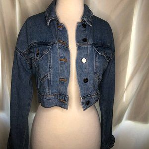 Forever 21 "Feminista" Cropped Jean Jacket